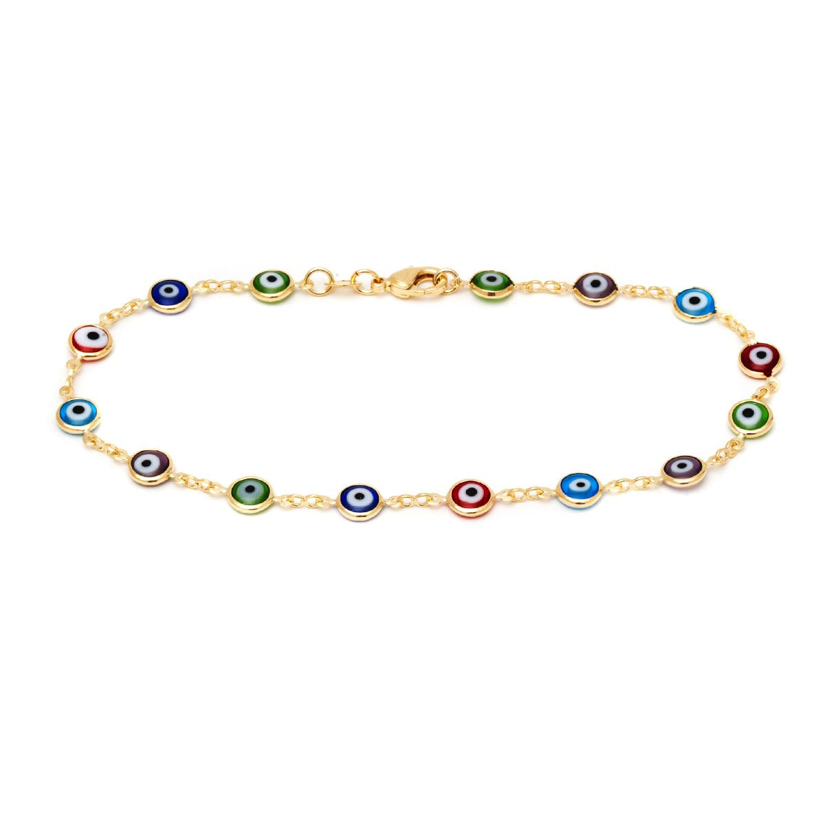 Multicolor Evil Eye Anklet Bracelet