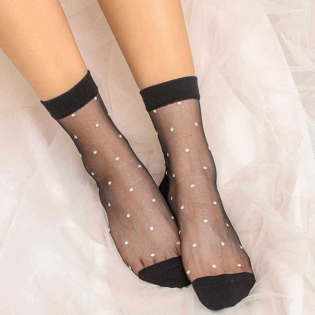 ✨Patterned Sheer Polka Dot Lace Socks✨