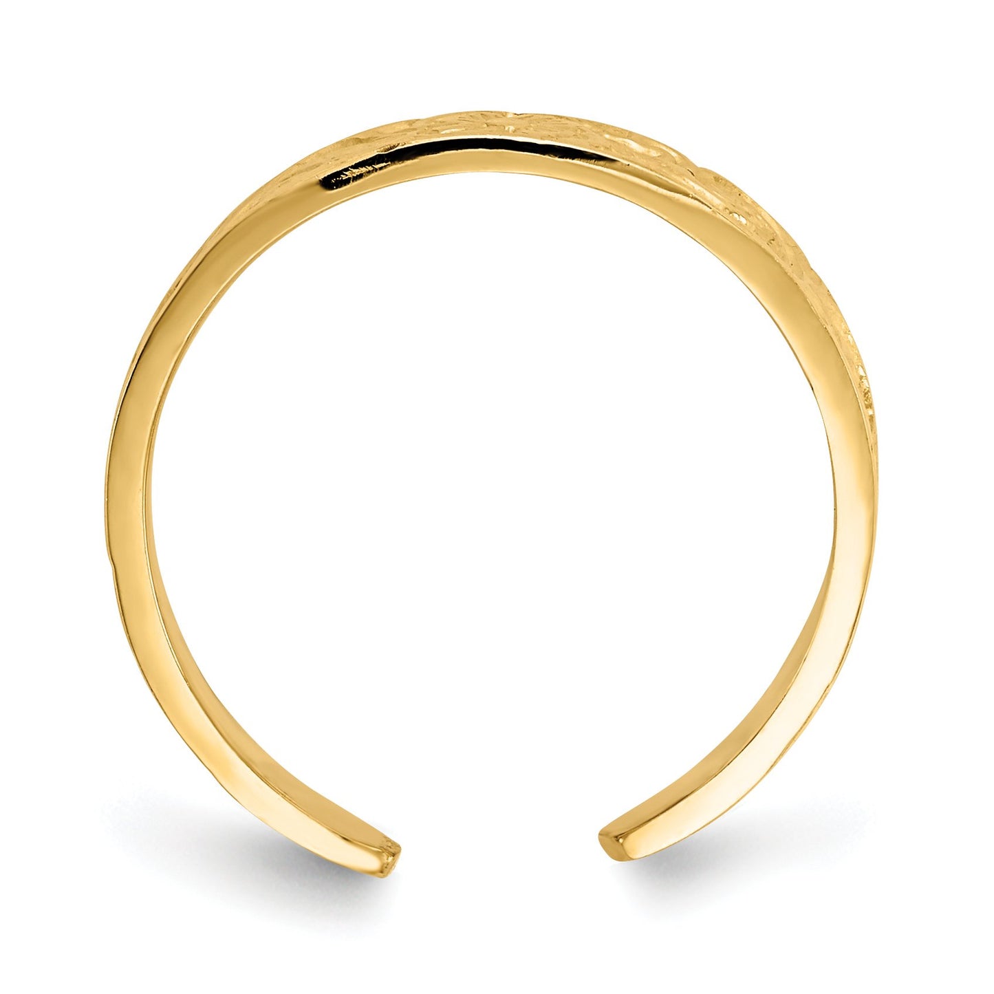 14k Yellow Gold Flower and Scroll Pattern Toe Ring