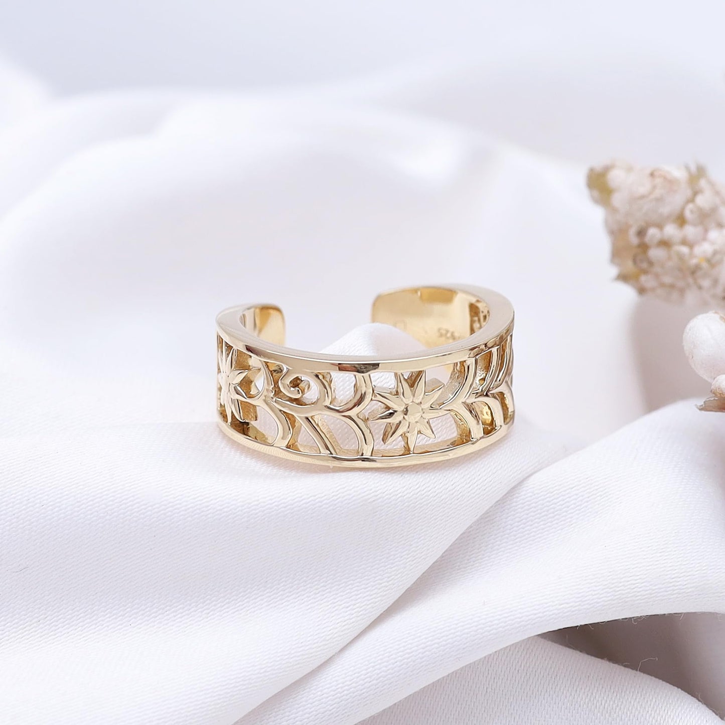 Adjustable Flower Toe Ring