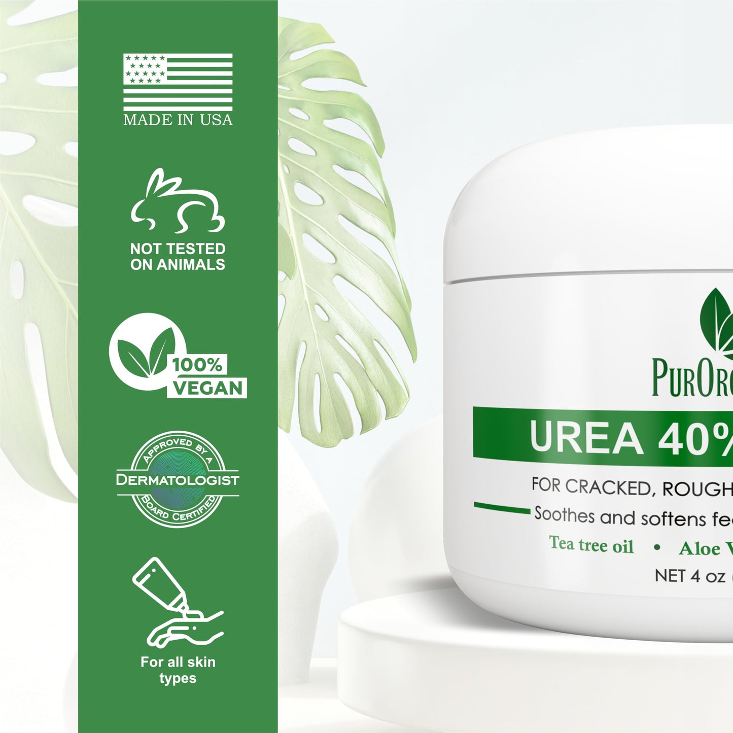 PurOrganica Urea 40 % Foot Cream — Maximum Repair for Rough Skin