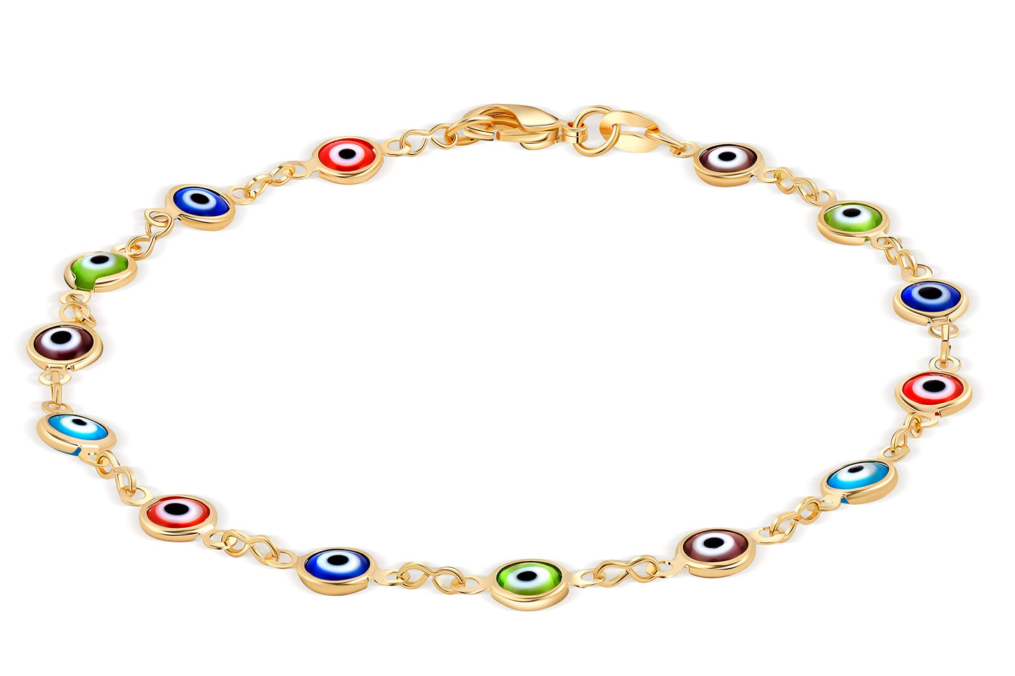 Multicolor Evil Eye Anklet Bracelet