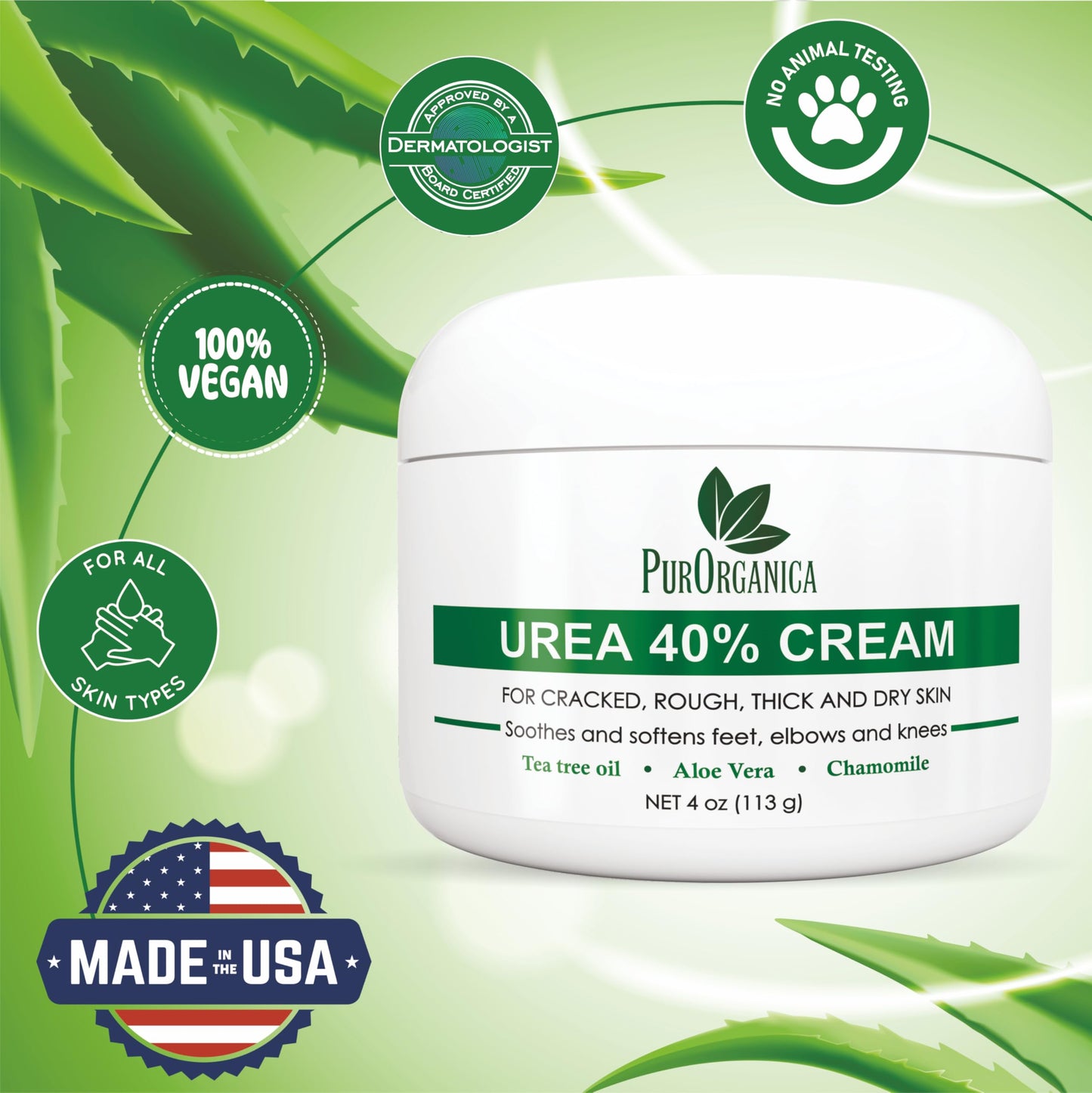 PurOrganica Urea 40 % Foot Cream — Maximum Repair for Rough Skin