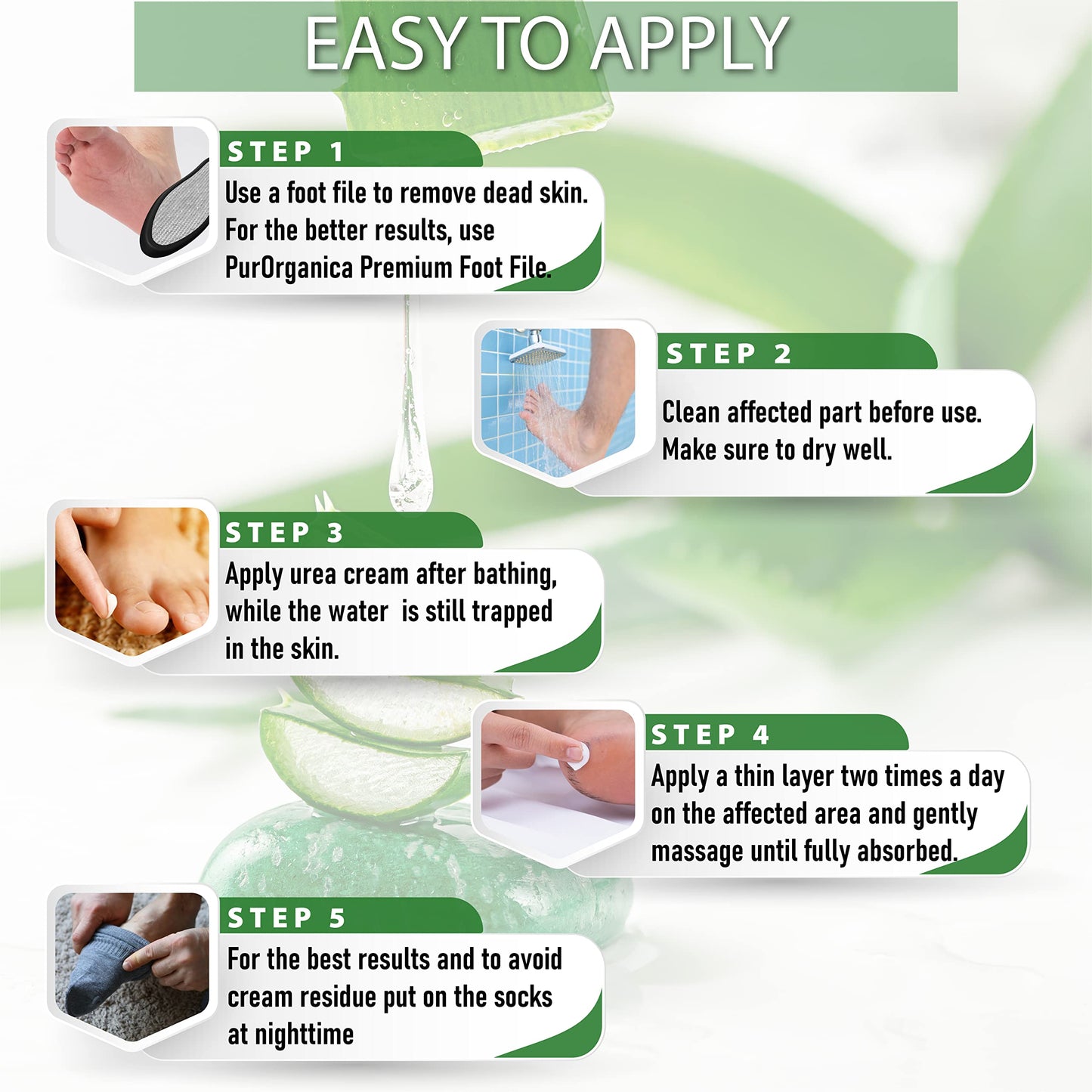 PurOrganica Urea 40 % Foot Cream — Maximum Repair for Rough Skin