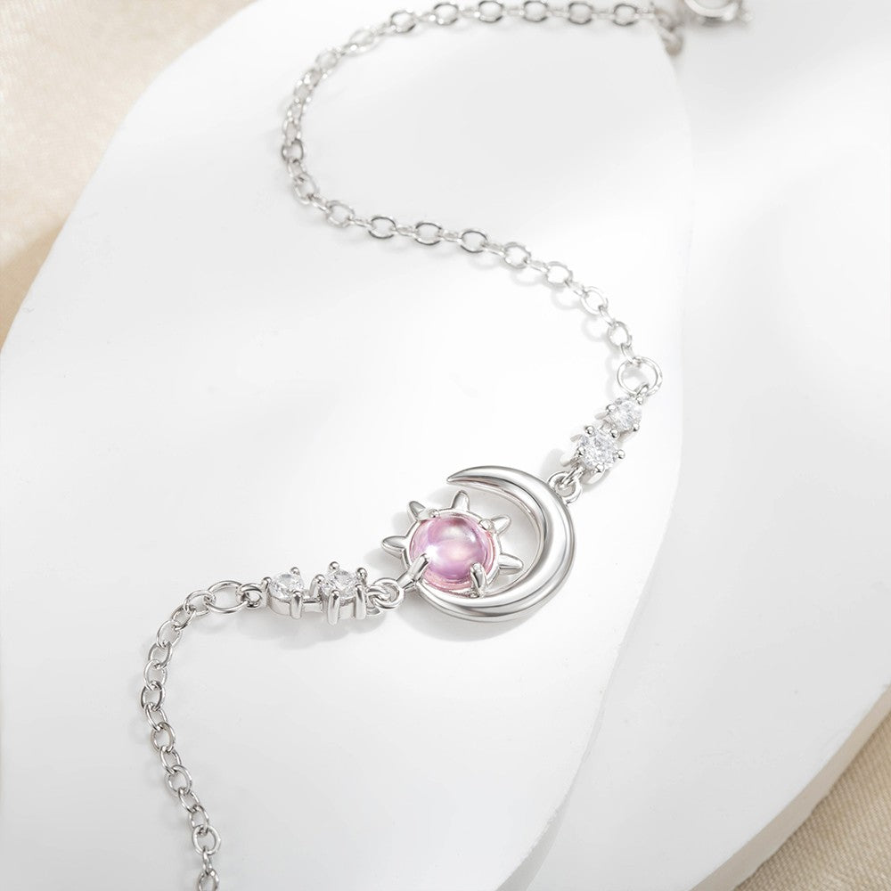Stars & Moon Birthstone Anklet