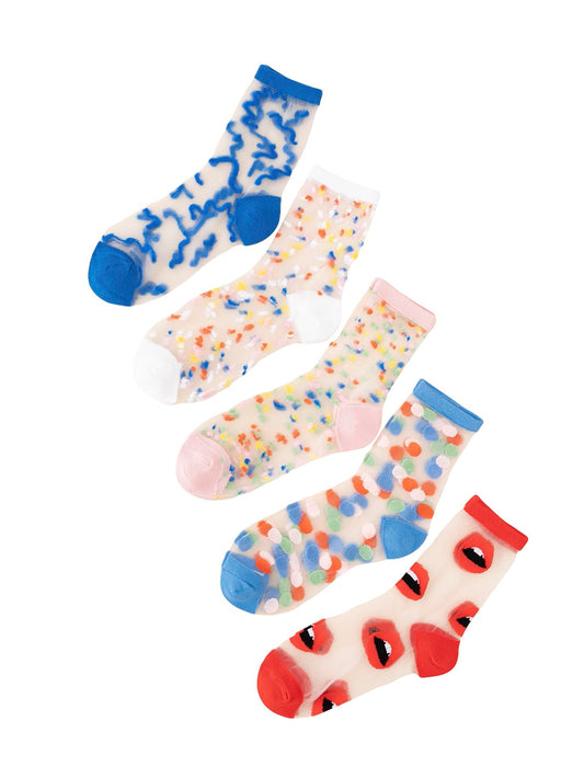 ✨ 5-Pair — Multicolor Crew Set ✨