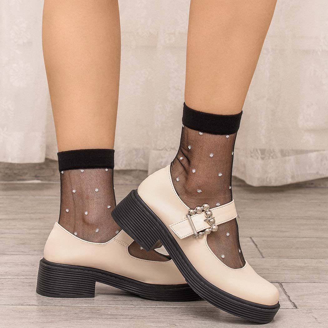 ✨Patterned Sheer Polka Dot Lace Socks✨