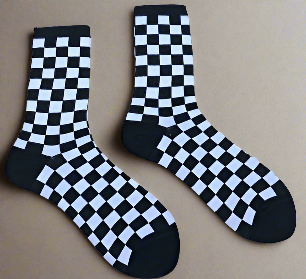 Checkerboard Crew Socks