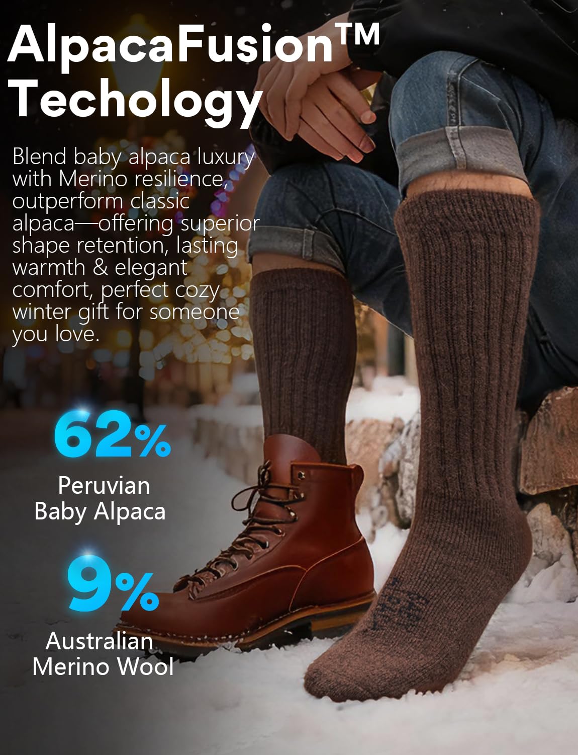 🧦 Alpaca Wool Knee-High Slouch Socks — Thick, Warm, Vintage & Winter-Sexy🧦