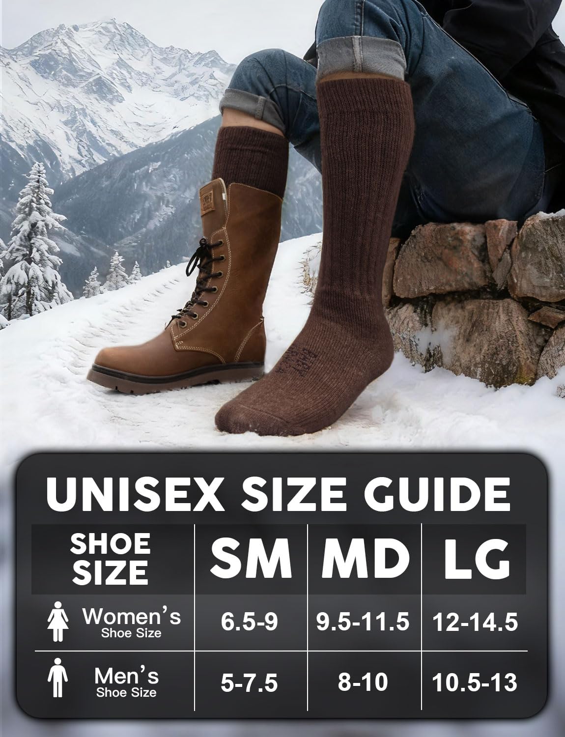 🧦 Alpaca Wool Knee-High Slouch Socks — Thick, Warm, Vintage & Winter-Sexy🧦