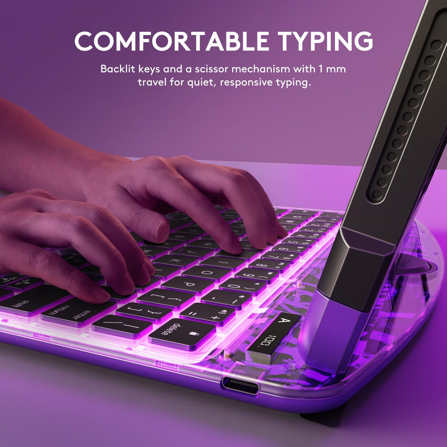 Transparent Case with Wireless Keyboard for iPad