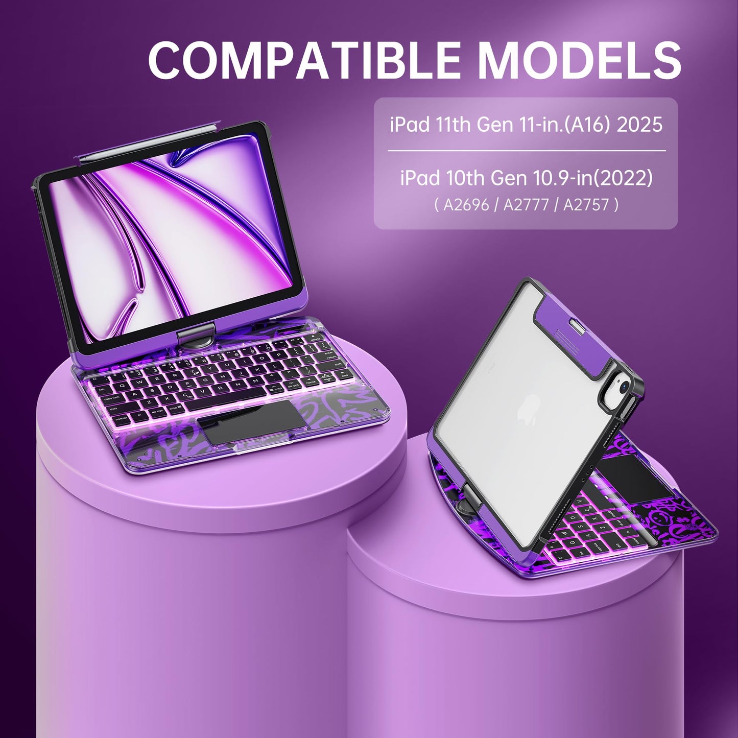 Transparent Case with Wireless Keyboard for iPad