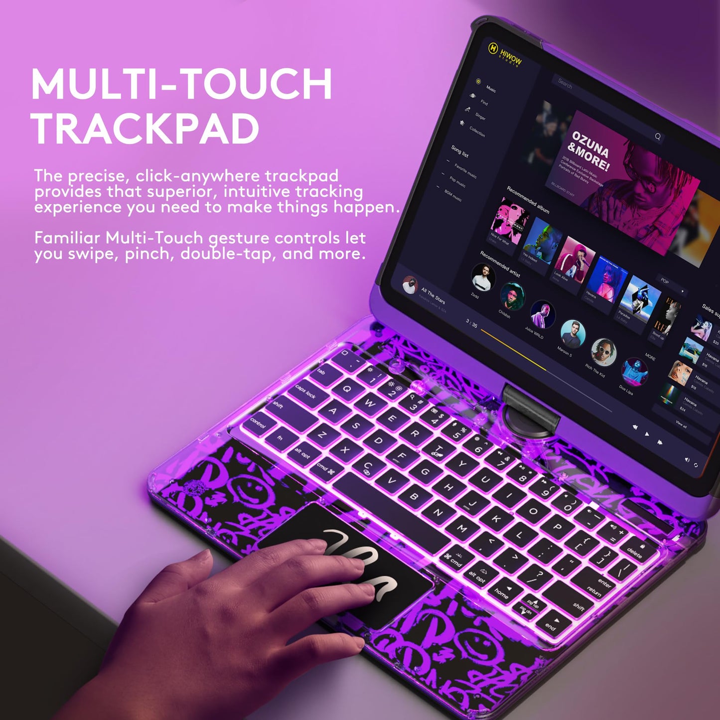 Transparent Case with Wireless Keyboard for iPad
