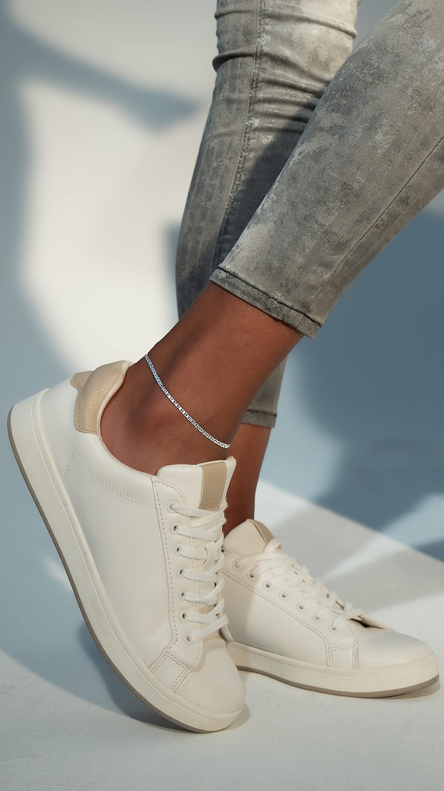 ✨ Miabella 925 Sterling Silver Italian Mariner Link Anklet (3 mm) ✨