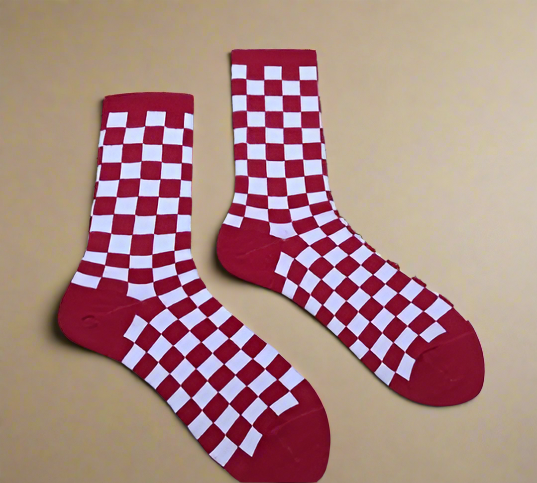 Checkerboard Crew Socks