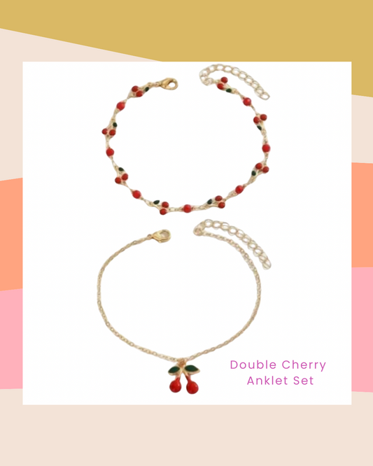 Double Cherry Anklet Set