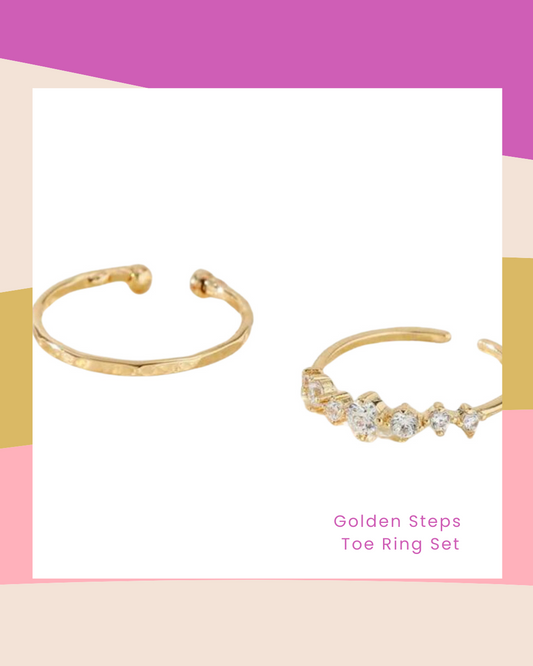 Golden Steps Toe Ring Set