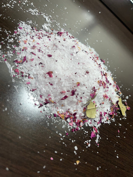 Epsom Salt~Red Rose Petals~Bay Leaves